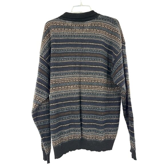 Peruvian Connection Alpaca Polo 1/4 Button-down Men's Sweater L - Picture 2 of 6